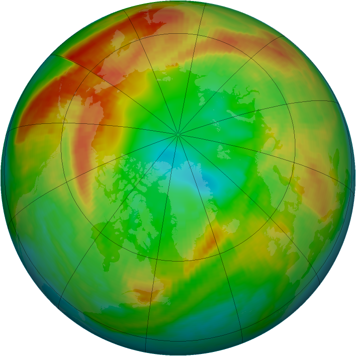 Arctic ozone map for 21 February 2000